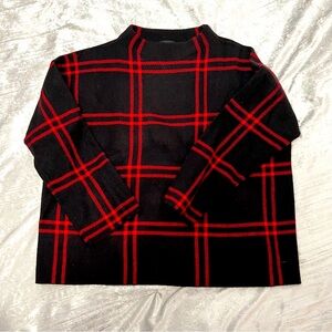 Ann Taylor Black & Red Plaid Sweater